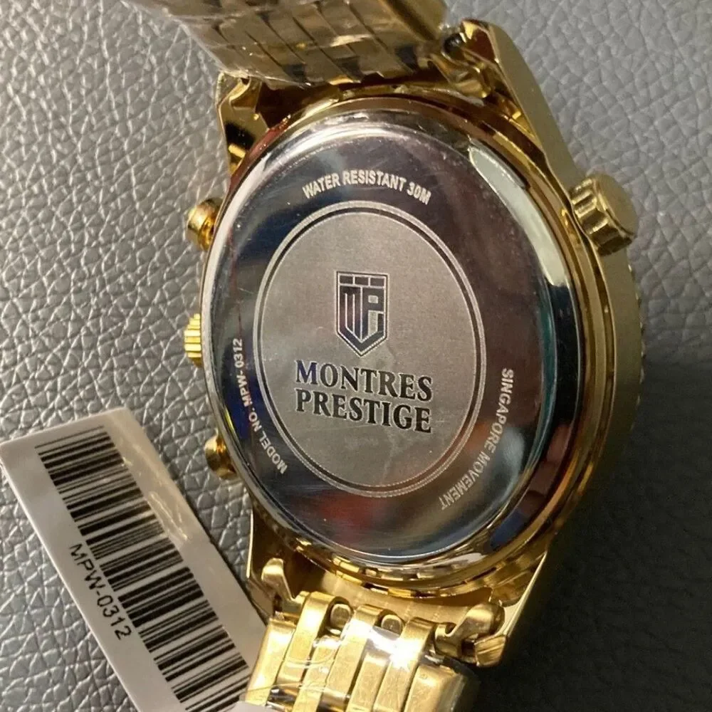 Montres Prestige Men's Watch - 43.5mm, Gold (MPW-0312)